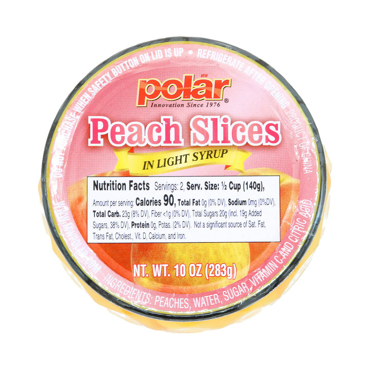 MW Polar Peach Slices in Light Syrup, glass jar 10oz (pack of 12)