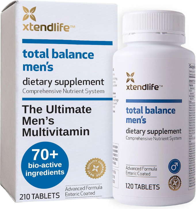 Xtendlife Total Balance Mens Premium Multivitamin for Immune, Heart, Digestive & Cellular Health - Extra Strength Daily Support - 90+ Nutrients & Mi