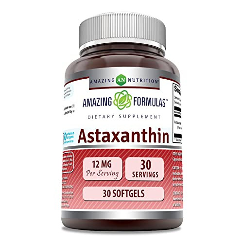 Amazing Formulas Astaxanthin 12mg Softgels Supplement | Non-GMO | Gluten Free (120 Count | 2 Pack)