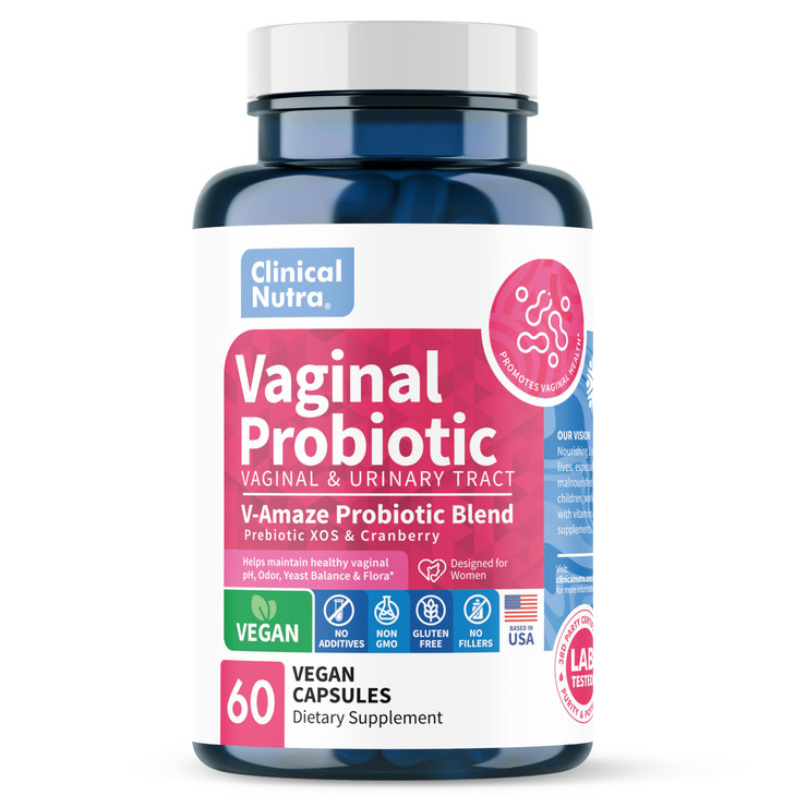 Clinical Nutra Vaginal Probiotics for Women pH Balance, Vaginal Odor Control with Prebiotics & Lactobacillus Blend - Womens Health Supplement Healthy