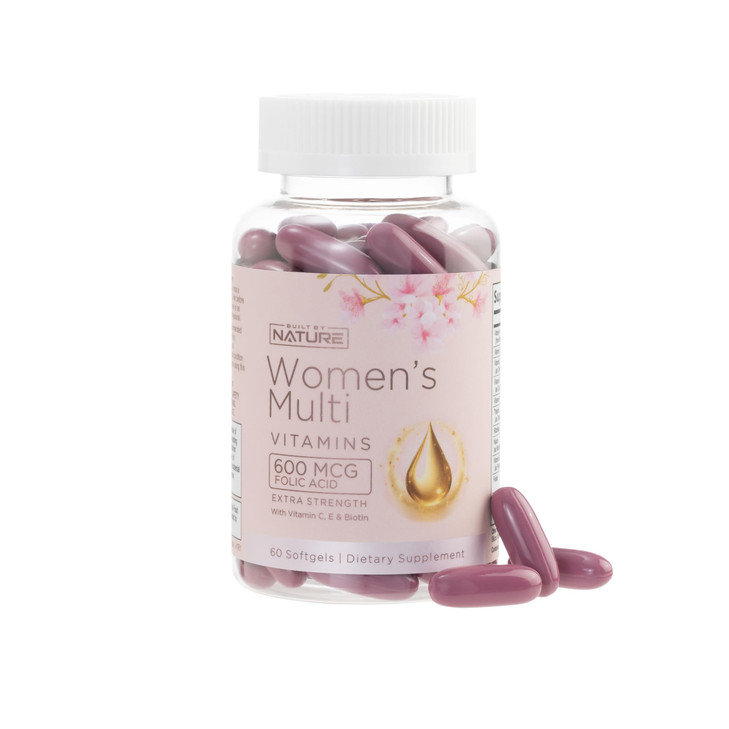 Built by Nature Vitamins for Women  Women's Complete Daily Multivitamin Supplement with A, B, C, D, E, Iron, Calcium, Magnesium and Multi Minerals 