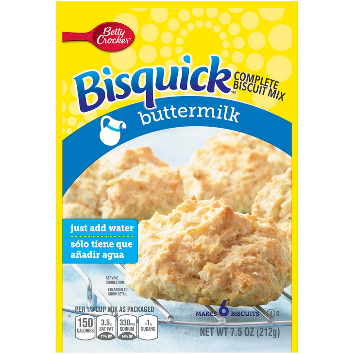 Betty Crocker Bisquick Complete Buttermilk Biscuit Mix, Just Add Water, 7.5 oz.