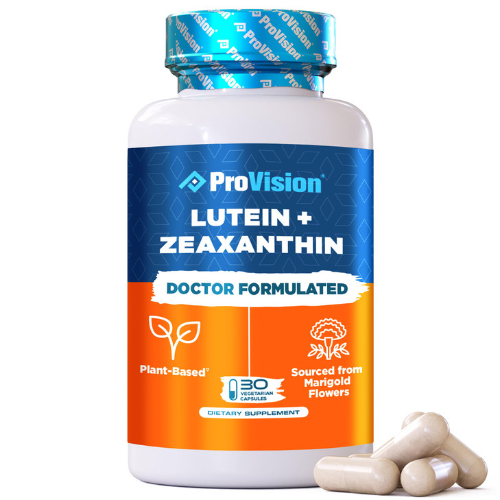 ProVision Lutein & Zeaxanthin Eye Supplements Plant-Based Eye Vitamins with Zeaxanthin  Vision Support Formula  30 Capsules