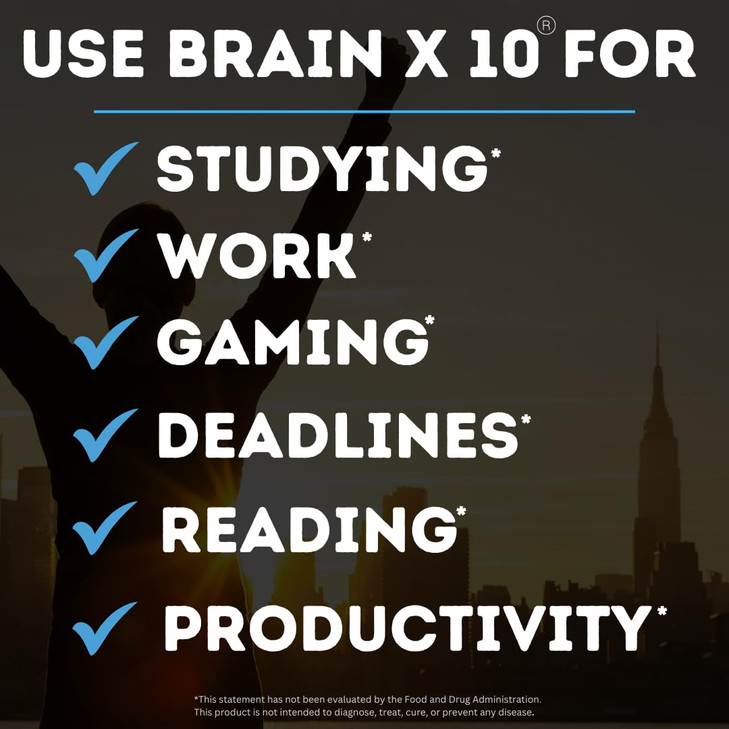 Nootropic Brain Supplement for Memory and Focus | Cognitive Memory Booster for Concentration, Energy & Mental Clarity Vitamin B6, B9, B12, Omega 3 fo