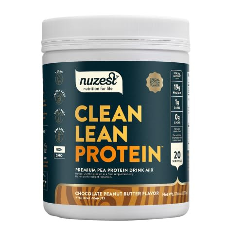Nuzest - Pea Protein Powder - Clean Lean Protein, Premium Vegan Plant Based Protein Powder, Dairy Free, Gluten Free, GMO Free Protein Shake, Mocha, 8