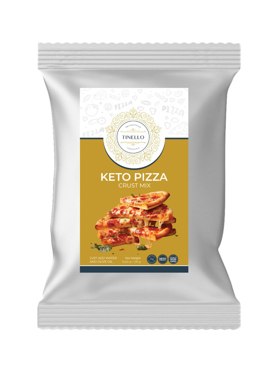 Tinello Low Carb Keto Pizza Crust Mix Made in Italy, 0g Net Carbs Per Serving, Low Carb & Keto Friendly, 10.25 oz (1 Count of 10.25oz)