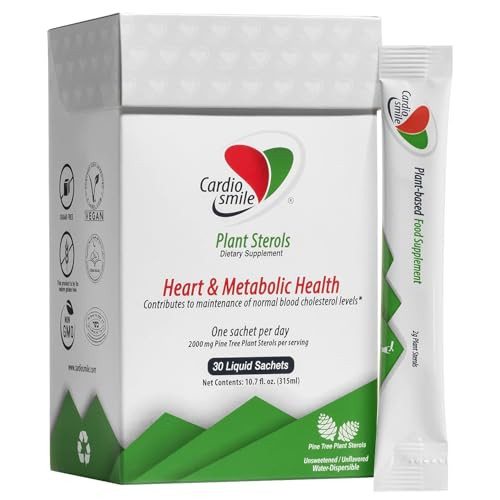 Cardiosmile 2000mg Plant Sterols Supports Healthy Cholesterol Levels with 1400mg beta-Sitosterol for Heart & Metabolic Health Support, 90 Day Supply