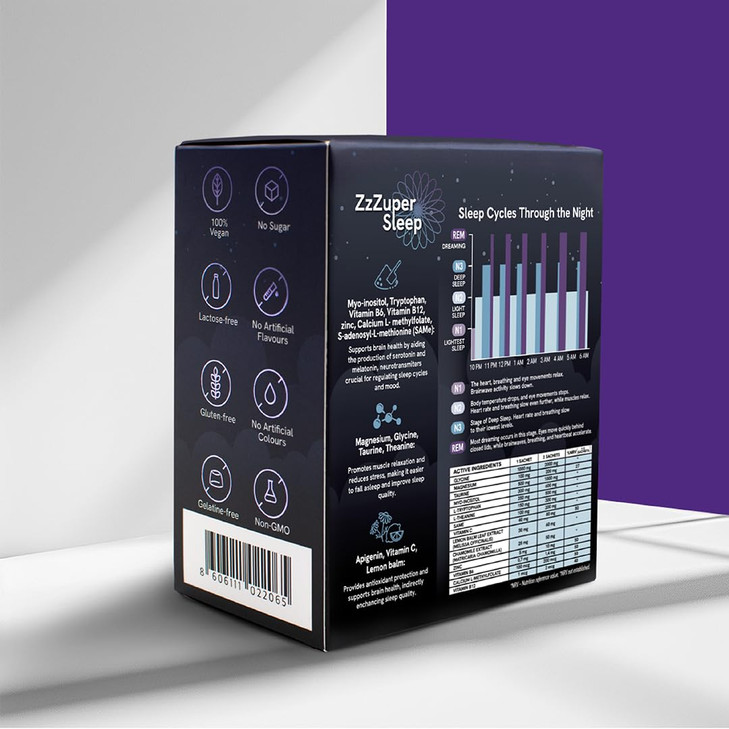 Carnomed Natural Sleep Supplement, Melatonin & GABA Free | 14 Active Ingredients for Deep Sleep and More REM Sleep | Drug-Free Sleep Aid for Faster R