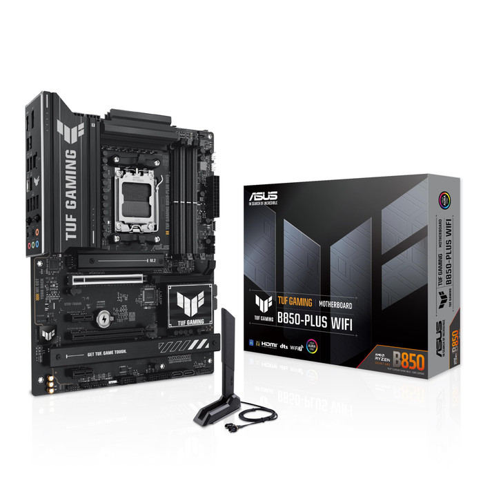 ASUS TUF Gaming B850-PLUS WiFi AMD AM5 B850 ATX Motherboard, 14+2+1 80A Stages, AI Ready, DDR5, PCIe 5.0, 3X M.2, Wi-Fi 7, 2.5Gb LAN, DisplayPort, HD