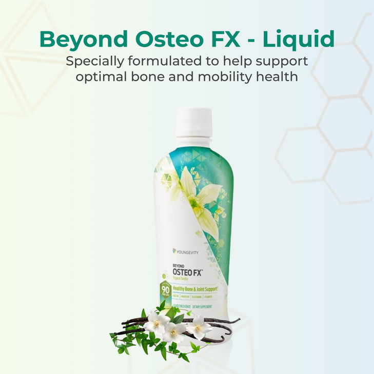 Youngevity Beyond Osteo-FX Liquid 32 oz - Calcium & Magnesium 1200/300mg + Vitamin D3, Zinc, MSM, Glucosamine + 77 Trace Minerals - Supplement for Bo
