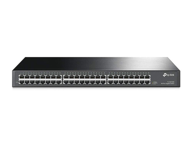 TP-Link 48 Port Gigabit Ethernet Switch | Plug and Play | Sturdy Metal w/ Shielded Ports | Rackmount | Fanless | Traffic Optimization | Unmanaged (TL