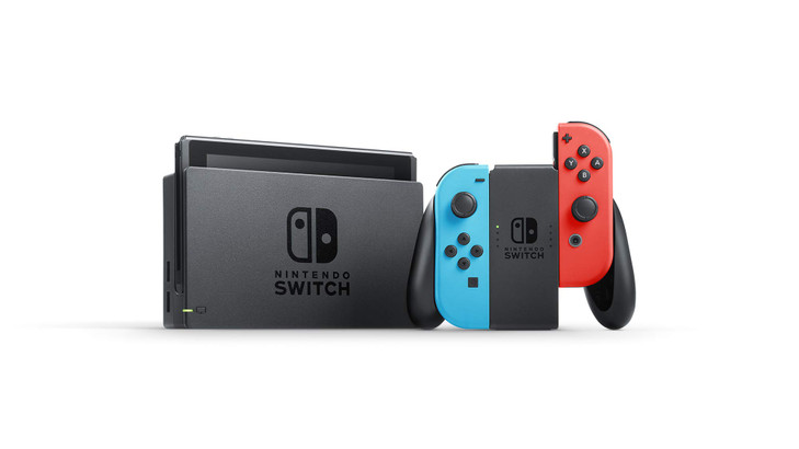Nintendo Switch with Neon Blue and Neon Red Joy-Con - Handheld Gaming Console