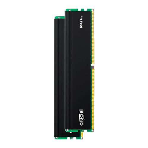 Crucial Pro 64GB DDR4 RAM Kit (2x32GB), 3200MHz (or 3000MHz or 2666MHz) Desktop Memory, Compatible with Intel and AMD Ryzen - CP2K32G4DFRA32A