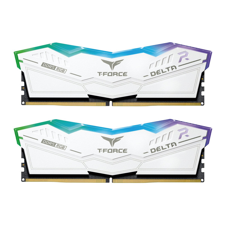 TEAMGROUP T-Force Delta RGB DDR5 Ram 32GB (2x16GB) 6000MHz PC5-48000 CL30 Intel XMP 3.0 & AMD Expo Compatible Desktop Memory Module Ram White FF4D532