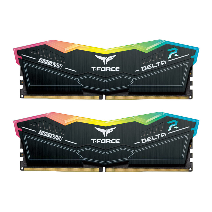 TEAMGROUP T-FORCE DELTA RGB DDR5 Ram 32GB (2x16GB) 6000MHz PC5-48000 CL30 Intel XMP 3.0 AMD Expo Compatible Desktop Memory Black FF3D532G6000HC30DC01