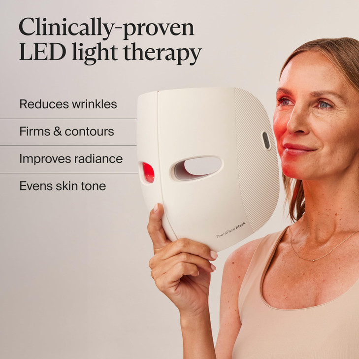 TheraFace Mask by Therabody - LED Light Therapy Skincare Face Mask with Vibrating Massage - Blue & Red Light Therapy and Facial Massager for Wrinkles