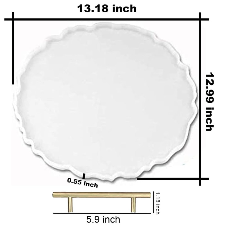 ResinWorld 13 inches Large Silicone Tray Mold, Big Geode Silicone Mold for Resin, Irregular Shaped Round Resin Geode Tray Molds for Making Resin Craf