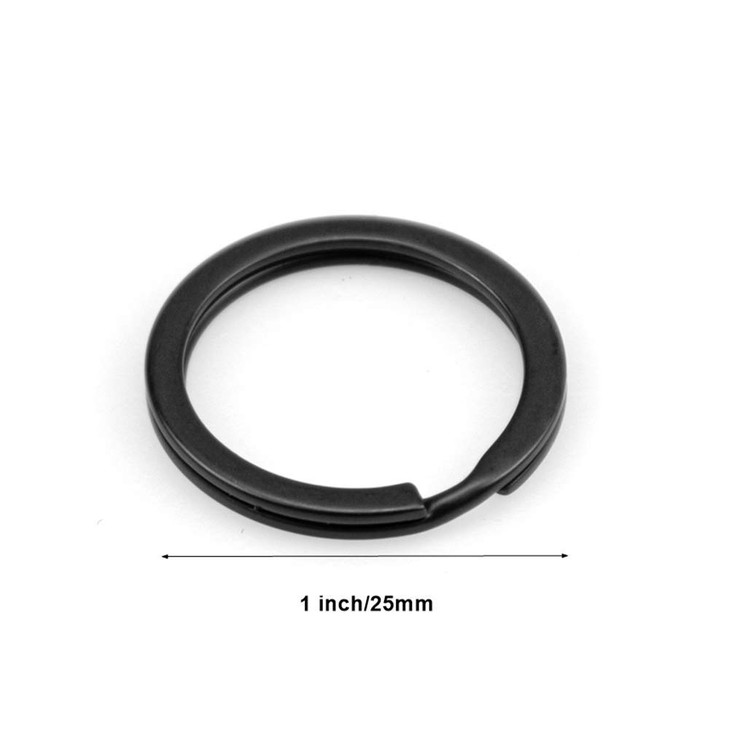Nicunom 100pcs Key Rings 1 inch/25mm Metal Flat Split Key Chains Rings for Home Car Keys Organization, Arts & Crafts, Electroplated, Black