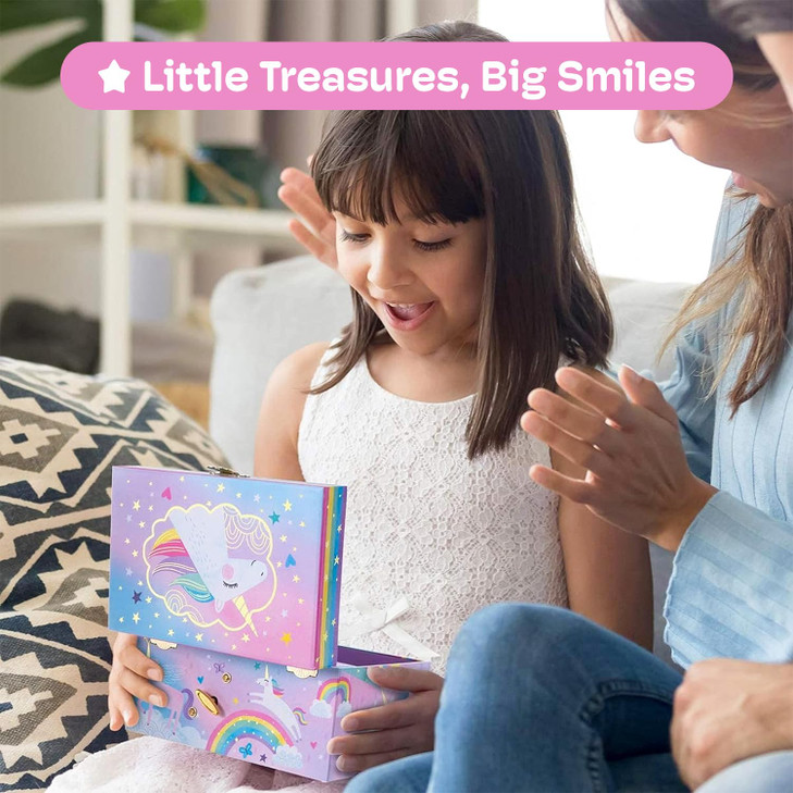 Jewelkeeper Jewelry Box for Girls, Cotton Candy Unicorn Musical Jewelry Boxes, The Beautiful Dreamer Tune and Spinning Unicorn Doll, Toys for Girls