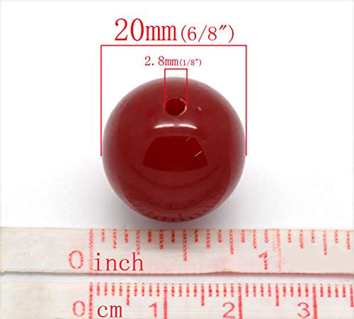 80 Round Multicolor Acrylic Beads 20mm Diameter with 2.8mm Hole