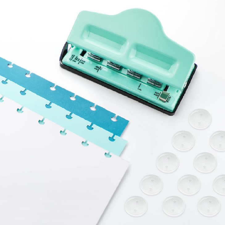Gocreate Mint Planner Hole Punch 11 Binding Discs Supplied Adjustable Mushroom Hole Puncher for Disc-Bound Happy Planners,Punch Your Own Paper,Notebo