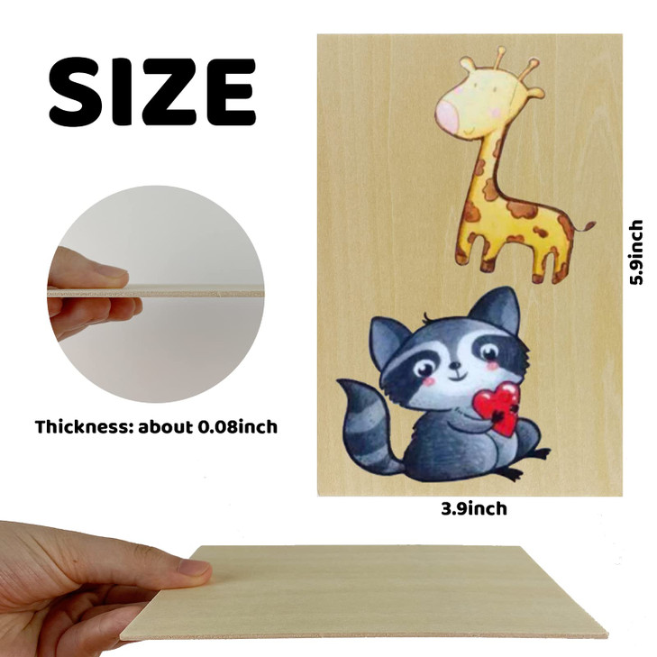 MUXGOA 20 Pack Basswood Sheets, Thin Wood Sheets for Craft, Laser, Wood Burning, Wooden DIY Ornaments, Can be Cut & Painted to Desired Shape(150x100x