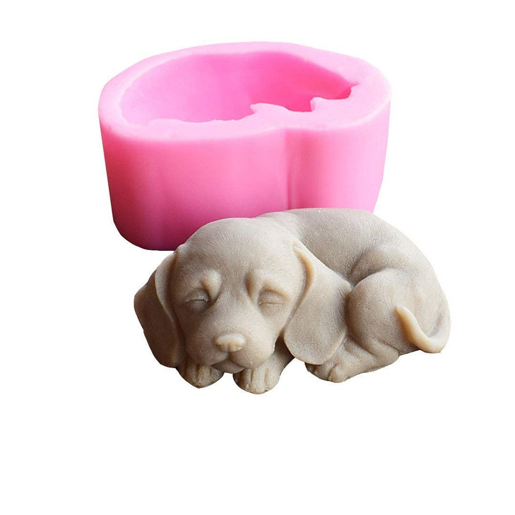 Dekostar 3D Dog Silicone Candle Molds Cute Puppy Soap Molds Chocolate Cake Baking Moulds Fondant Cake Dog Molds(2 Pcs as Packaging Picture)