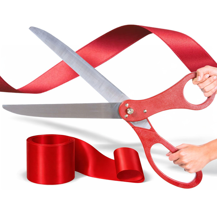 Grand Opening Ribbon Cutting Ceremony Kit 25" Grand Opening Ribbon and Scissors for Special Events Inaugurations and Ceremonies