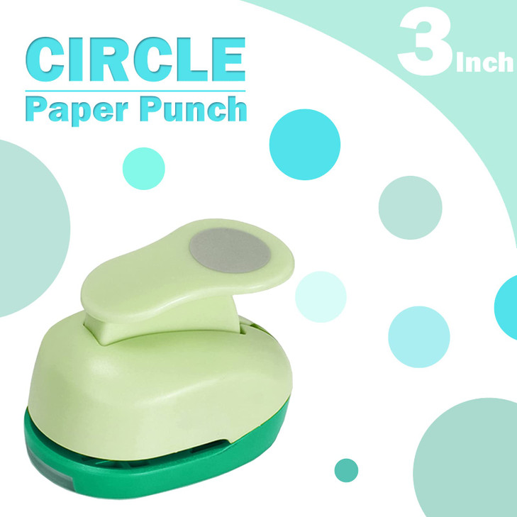 Circle Punch 3 Inch Craft Hole Punch - Large Circles Craft Punch Green Handmade Big Paper for Crafting Scrapbooking Cards Gift Wrapping Albums Photos