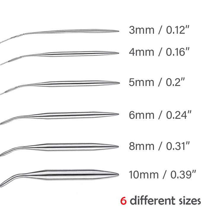 6Pcs Circular Knitting Needles Metal 16 Inch Cable Needle 10mm 8mm 6mm 5mm 4mm 3mm Diameter Round Knitting Needles for Handmade Knitting DIY Projects