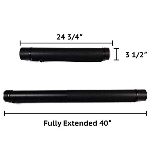 CALPALMY 2-Pack Extendable Poster Tubes Expand from 24.5 to 40 with Shoulder Strap | Carry Documents, Blueprints, Drawings and Art | Black Portable