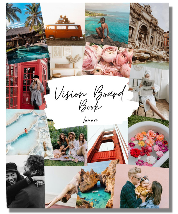 Lamare Vision Board Book - 1000+ Aesthetic Vision Board Images & Motivational Quotes, Vision Board Supplies, Vision Board Kit, Collage Book for Manif