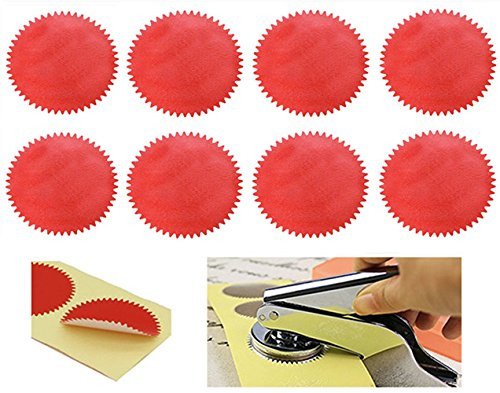 MNYR 100pcs RED Vintage Embosser Stamp Sealing Blank Certificate Self-Adhesive Seal Stickers