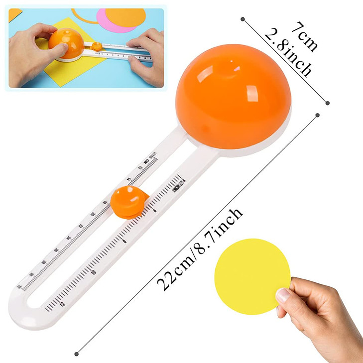Circular Paper Cutter Cut Circle Paper Trimmer Scrapbooking Tool Rotary Cutter Craft Supplies, Round Cutting Knife Cards Cutters (included 3 blades)