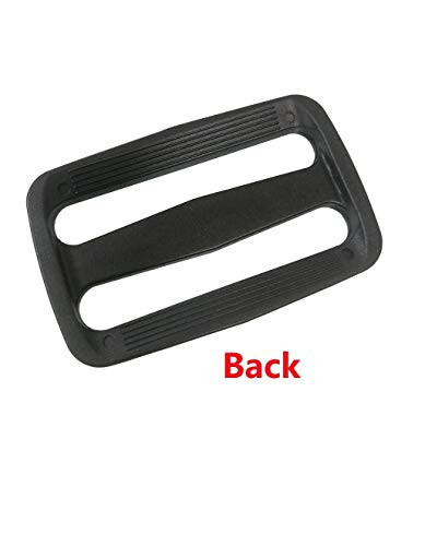 D DrNeeko 10 Pcs 2 Inch Black Plastic Tri-glide Slides Button Adjustable Webbing Triglides Slider Buckle for Belt Backpack and Bags (2" 50mm)