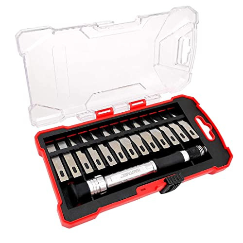 HAUTMEC Exacto Knife Set, Xacto Knife with 13 Exacto Knife Blades SK5 Craft Knife and Hobby Knife for Crafts, Arts, Modeling, Scrapbooking, Includes