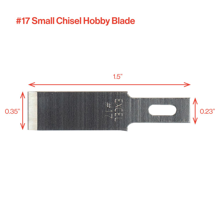 Excel Blades #17 Chisel Replacement Blades  50-Pack Carbon Steel Blades Refill Hobby Knife Blades Set For Precision Carving & Trimming  Made in USA
