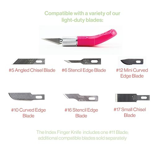 Excel Blades K71 Fingertip Craft Knife  7-Inch Ergonomic Hobby Knife with Finger Loop  Precision Cutting Tool for Paper, Vinyl, Foam, and Stencils