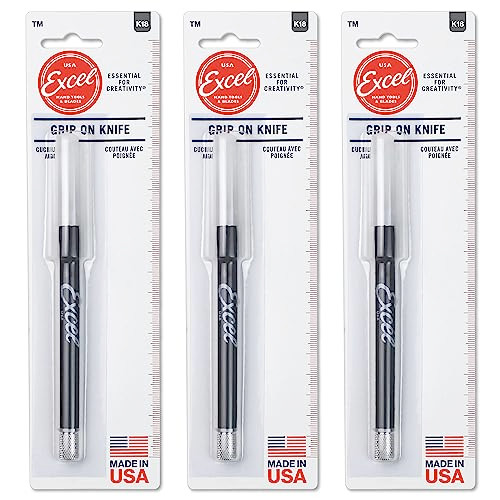 Excel Blades K18 Soft Grip Detail Craft Knife Set  Precision Fine Point #11 Angled Blades for Cutting & Trimming  Multi-Purpose Hobby, Scrapbooking