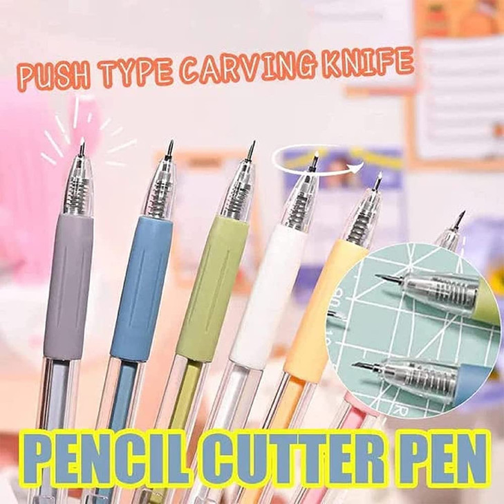6pc Knife Pen Craft Cutting Tools, Pen Knife for Crafts, Creative Retractable Hobby Knife Pen, Exacto Knife Pen Cute, Thin Blade for Art Paper Scrapb
