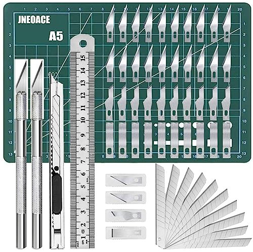 Jneoace Exacto Knife Precision Carving Craft Hobby Knife Kit with 40 PCS Exacto Blades for DIY Art Work Cutting, Hobby, Scrapbooking, Stencil