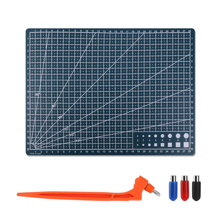 Craft Cutting Tools Set, 360 Degree Tool with Mat & 2pcs Knife Heads Pen for Stencils DIY Crafts Scrapbooking Supplies