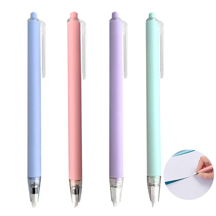 GINCEVHY 4 PCS Morandi Color Retractable Paper Cutter Pen, Craft Art Ceramic Blade, Safety Hobby Knife with Precision Blade for School and Home