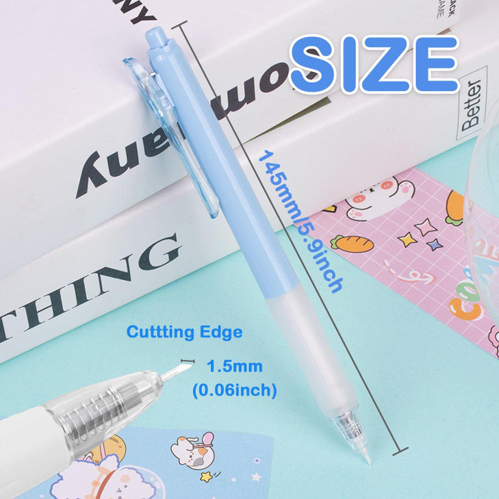 Craft Knife Pens - 5Pcs Hobby Knife Pen Cutter Set, Retractable Push-Type Ceramic Carving Cutting Hobby Knife Tool with 20Pcs Refill Blades for DIY A