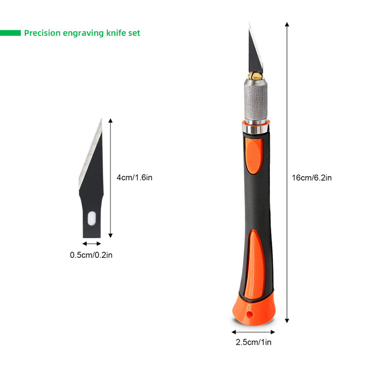 FOSHIO 2 Pack Precision Craft Knife Set with 20 Pieces Replacement Blades, Ergonomic Non-Slip Handle Hobby Knife with Protective Cover for Art, Craft