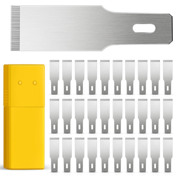 Size 18 Chiseling Blades SK5 Knife Blades No Handles Knife Square Blade Carbon Steel Chisel Tip Knife Blade with Plastic Storage Boxes for Craft Carv