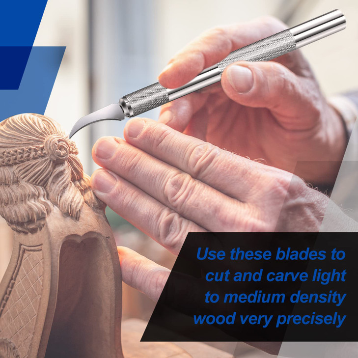 Lanties 100 Pcs #28 Blades Heavy Concave Carving Blade Hobby Knife Pointed Style Carbon Steel Blades 1.8 x 0.35 Inch for Art, Craft, Scrap Booking, C