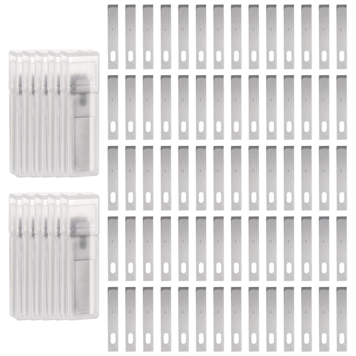 HARFINGTON 100pcs #4 Exacto Knife Blades, Manganese Steel, Hobby Knife Replacement Blades, DIY, Art, Scrapbooking, Craft