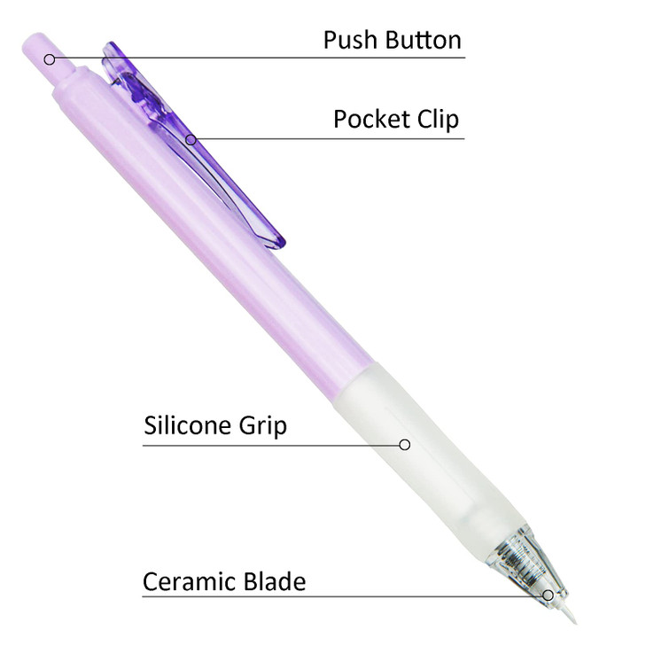 TOMZEGNA Pack 10 Retractable Ceramic Craft Hobby Knife, Precision Craft Cutting Knife with Silicon Grip That Looks Like A Pen, Small Thin Blade for A