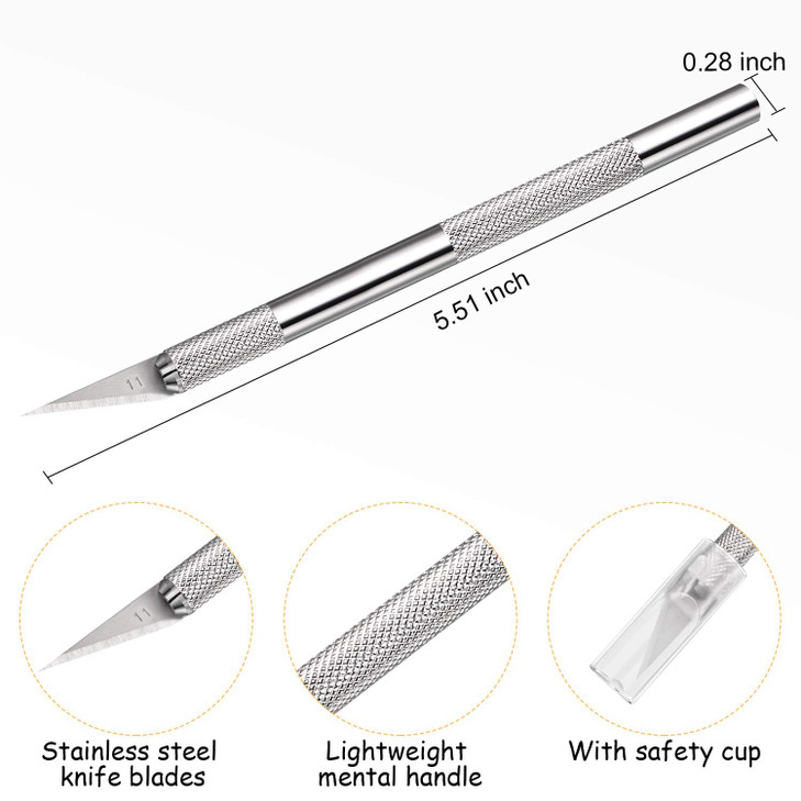 15 Pack Exacto Knife Set, Hobby Knife, Back to School Supplies Craft Knifes Kit for Art, Carving, DIY, Scrapbooking, Art, Cutting, Stencil(Silver)